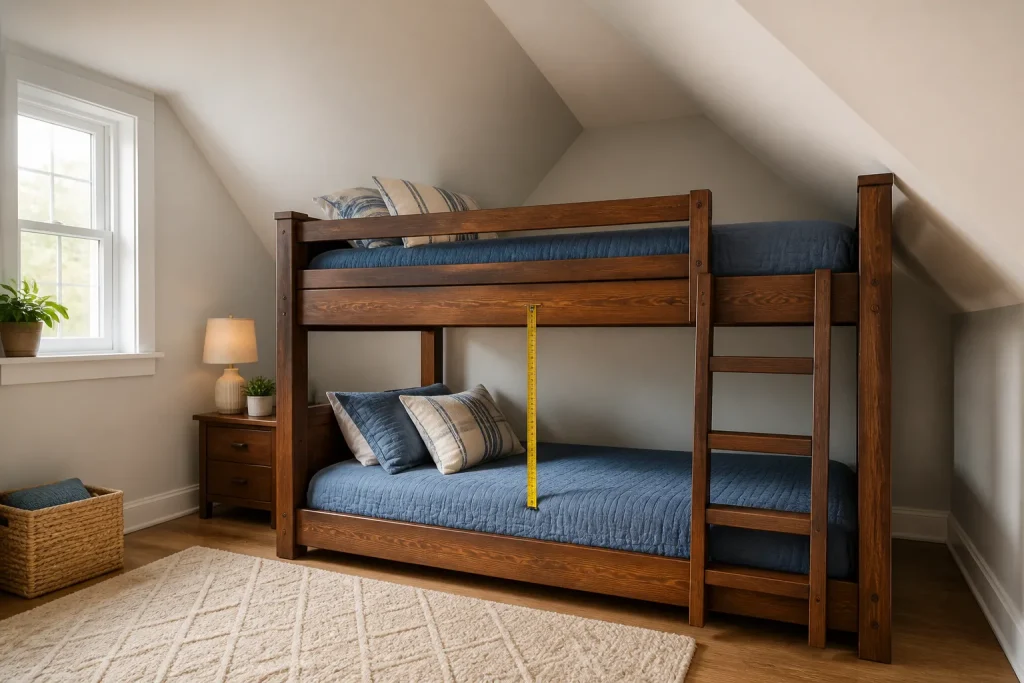 Bunk Bed Under a Sloped Ceiling: Clearance Rules and Safer Layouts article image