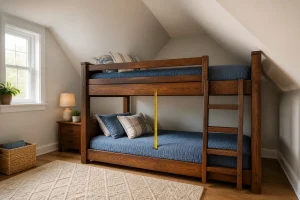 Bunk Bed Under a Sloped Ceiling: Clearance Rules and Safer Layouts article image