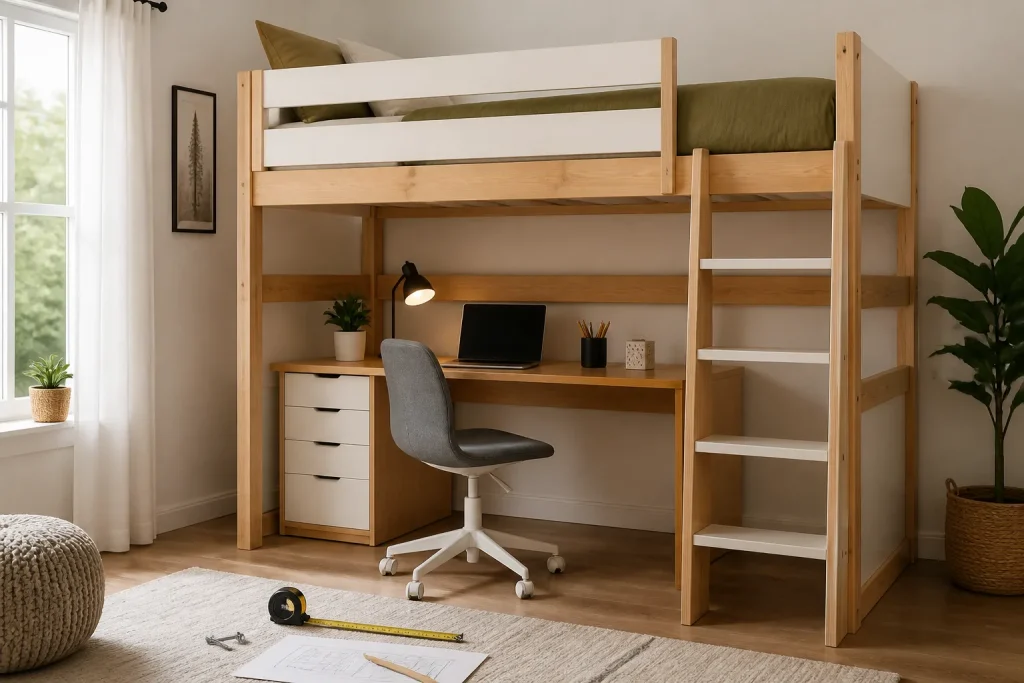 How to Set Up a Loft Bed With Desk Below article image